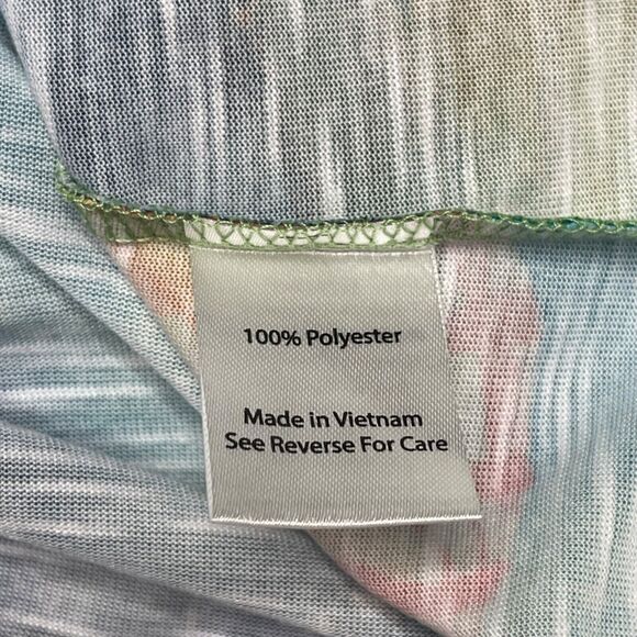 Coral Bay Tee Womens Small Colorful Turtle Fish Rhinestones 3/4 Sleeves - Picture 11 of 14